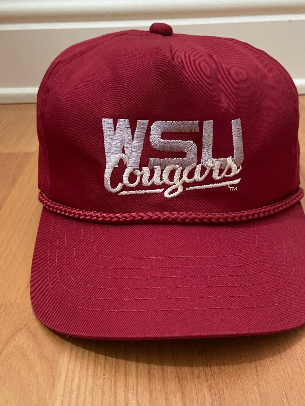 WSU Cougars Vintage 80s Rope-Trim Strap Back Men’s Hat